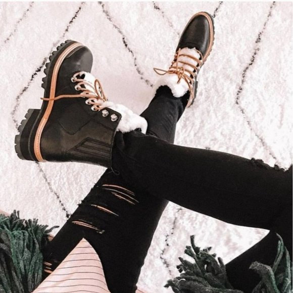 x SOLD x MARC FISHER | Izzie Boot Shearling Leather Black 7 M NWOT - Picture 2 of 16